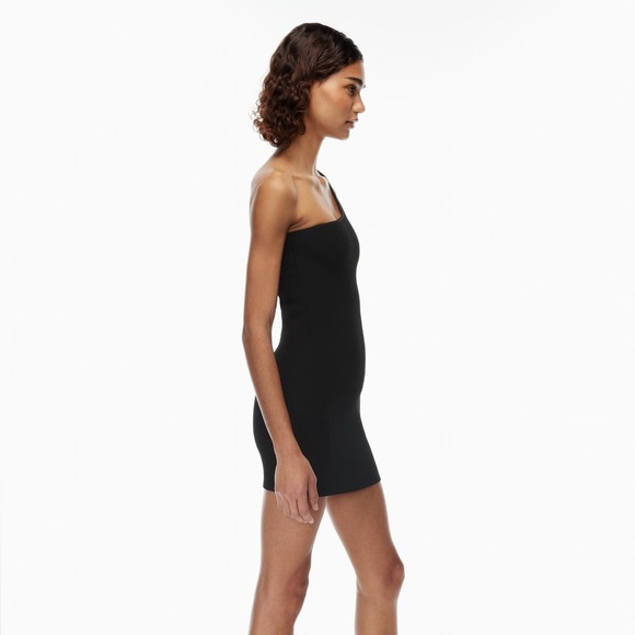 Aritzia Babaton black Sculpt knit one shoulder mini dress - Small - Picture 4 of 6